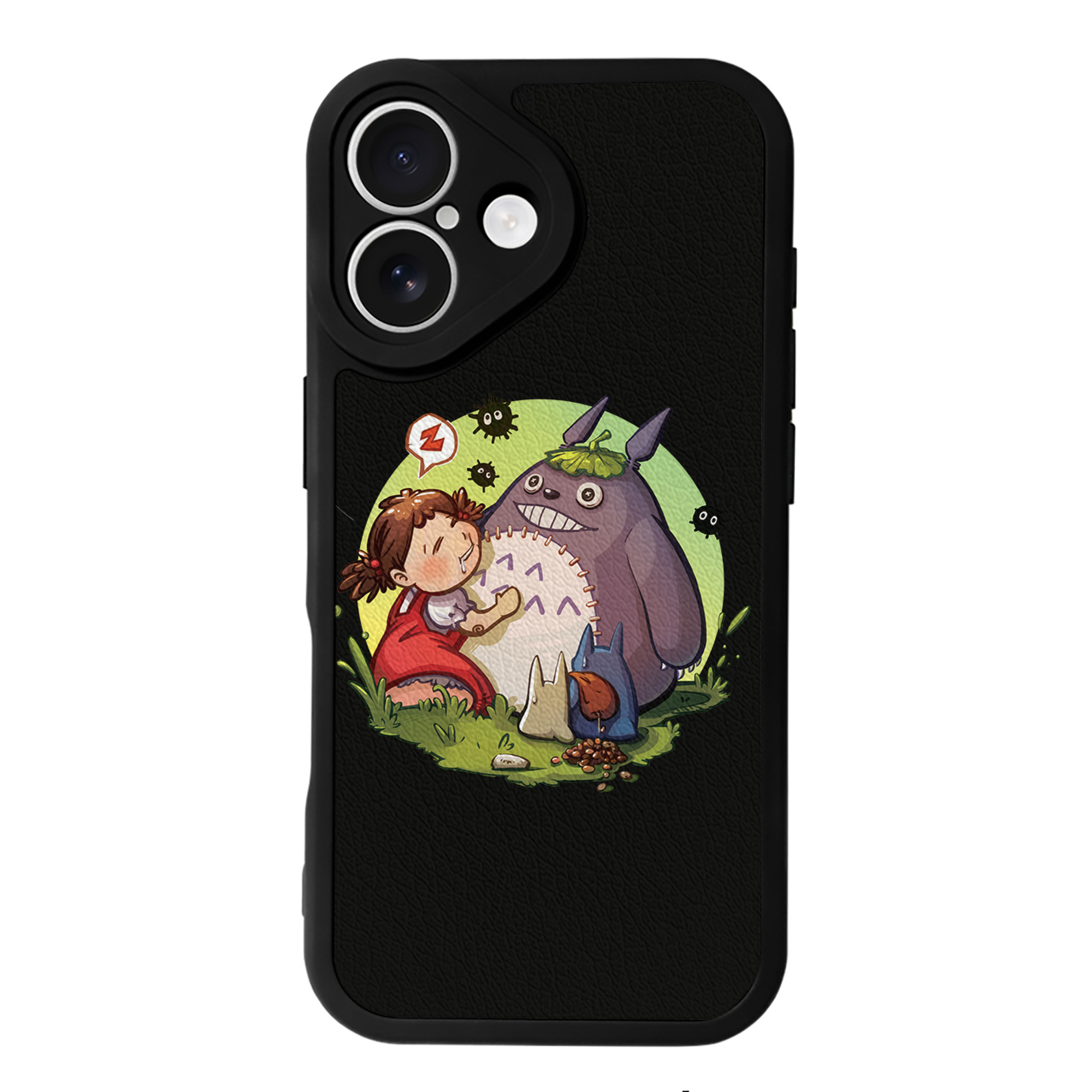 （画像用） となりのトトロ 草壁メイ 草壁サツキ My Neighbor Totoro Satsuki Kusakabe Mei Kusakabe 【iPhone 16シリーズ対応】シリコンスマホケース（レザー調） 材質：シリコン